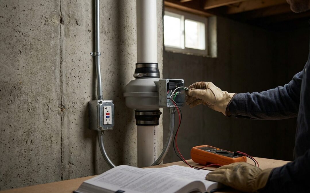 How to meet electrical code rules for a radon mitigation fan