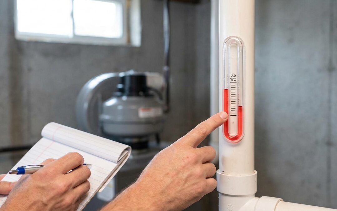 How to read a radon mitigation system's pressure gauge