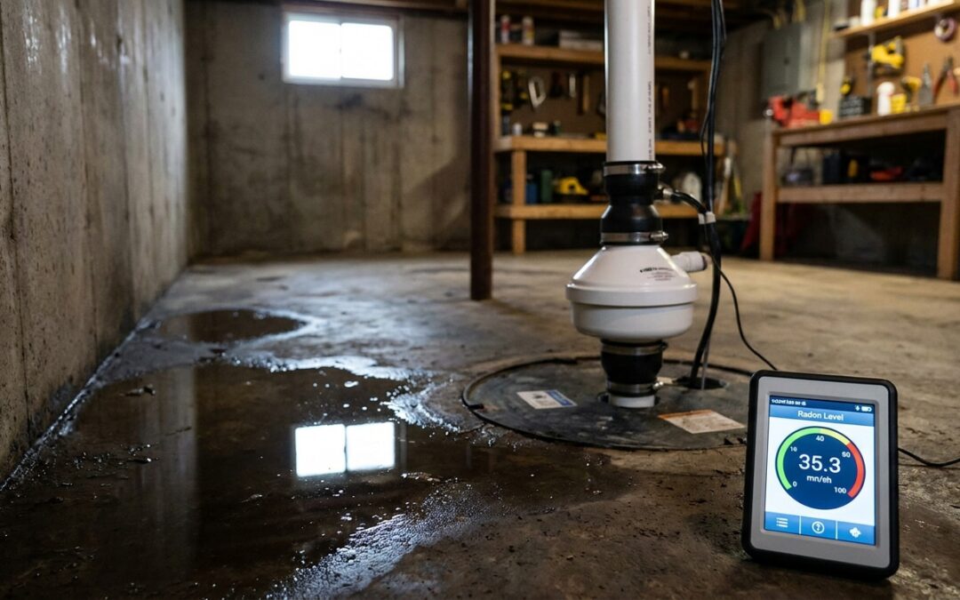 Radon mitigation for homes with a high water table