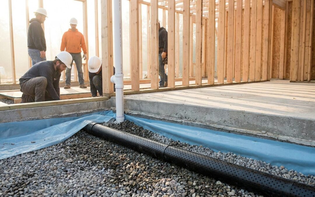 Radon mitigation systems for new construction homes