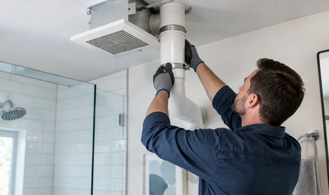 How to connect a radon vent pipe to a bathroom exhaust fan