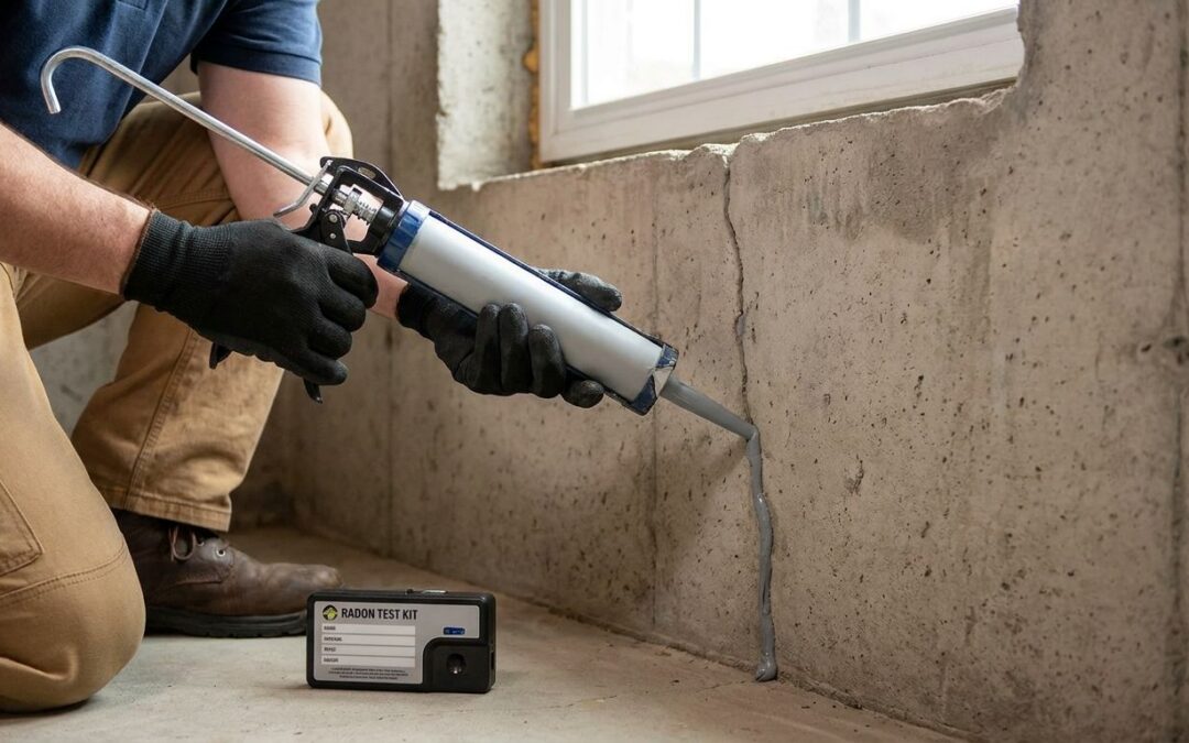 How to seal foundation cracks to reduce radon levels