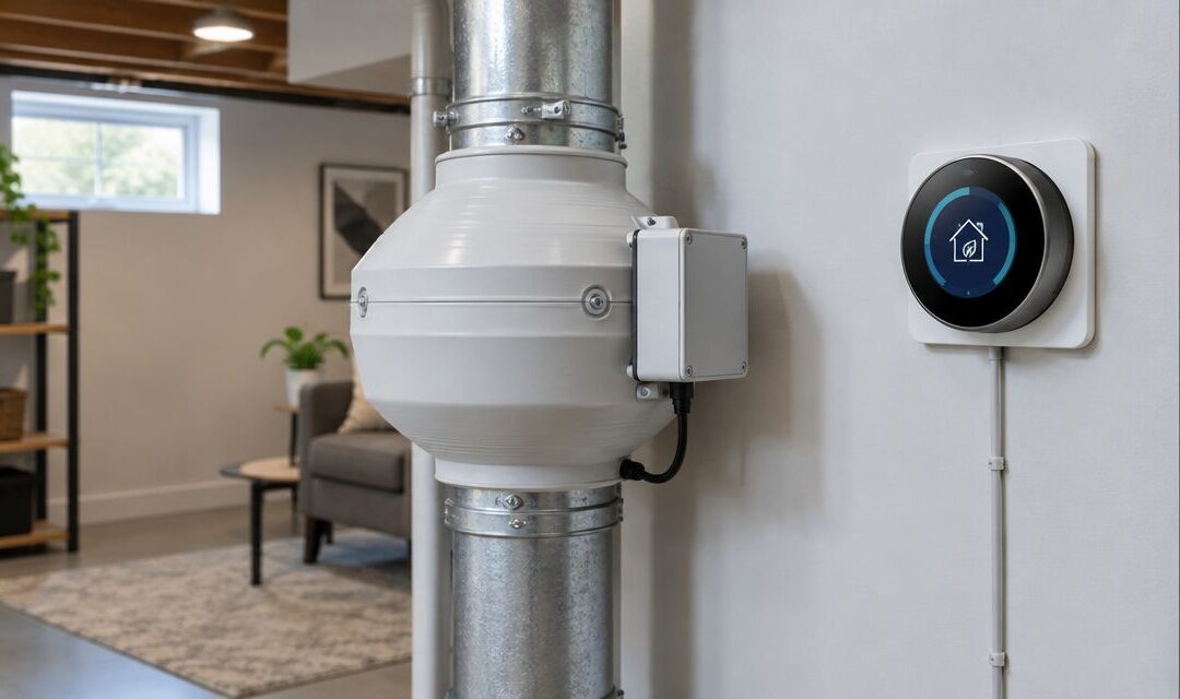 How to connect a radon fan to a smart thermostat for airflow